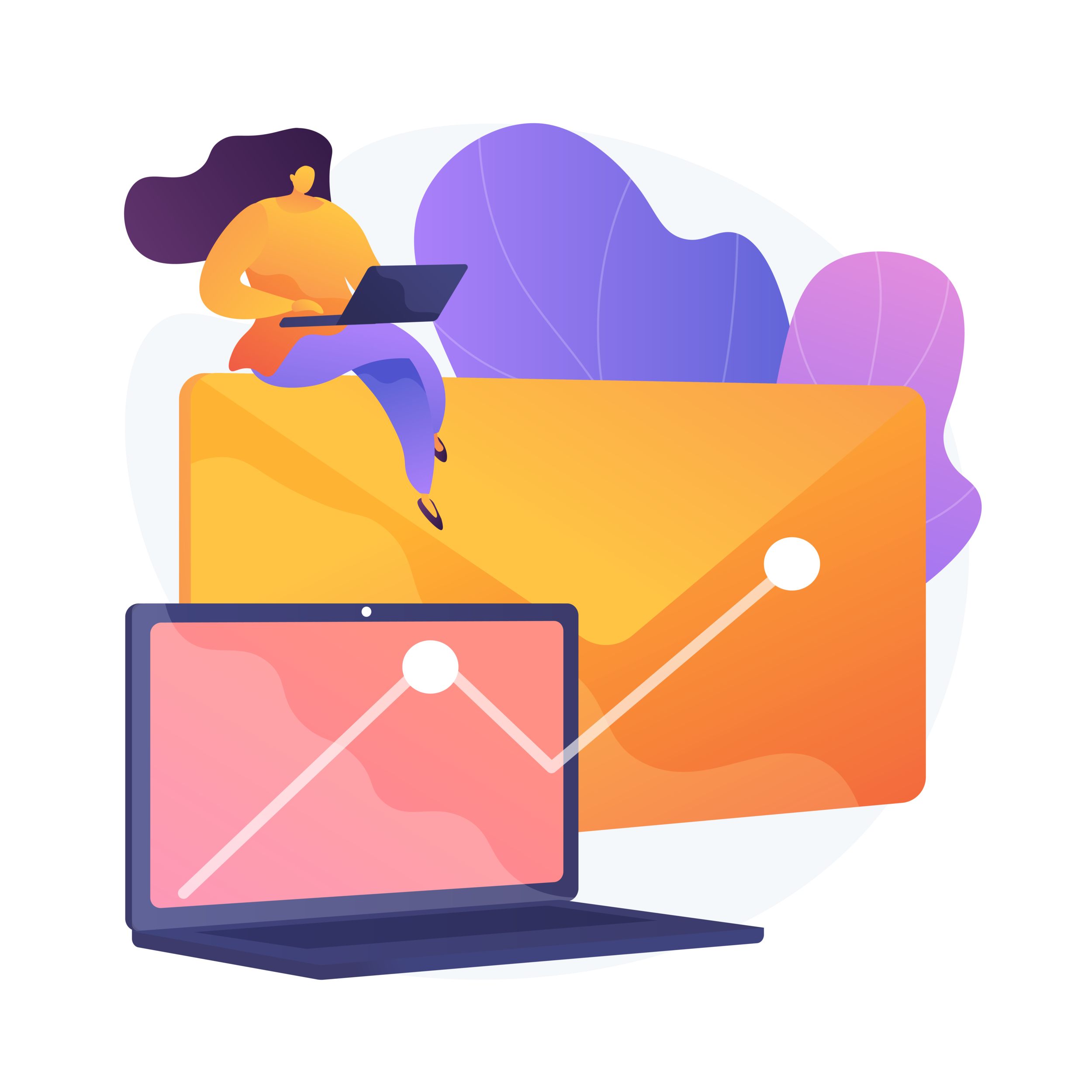 Newsletter profitable promotional campaign vector concept metaphor.